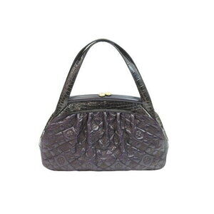 Louis Vuitton Sac Fermoir handbag black purple clasp closure